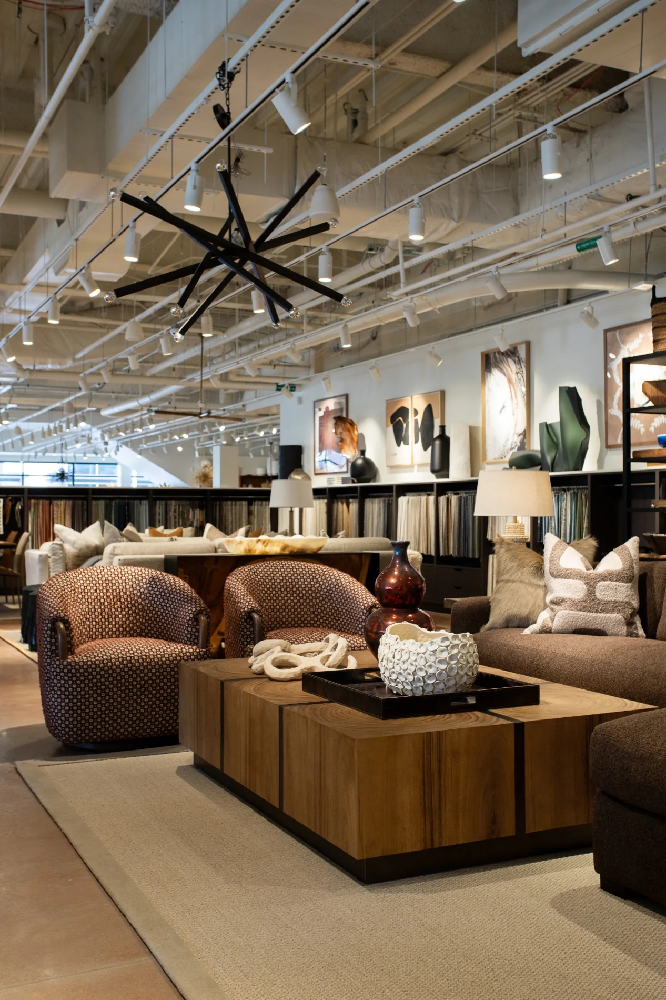 Curated chairs and furniture on display at HW Home