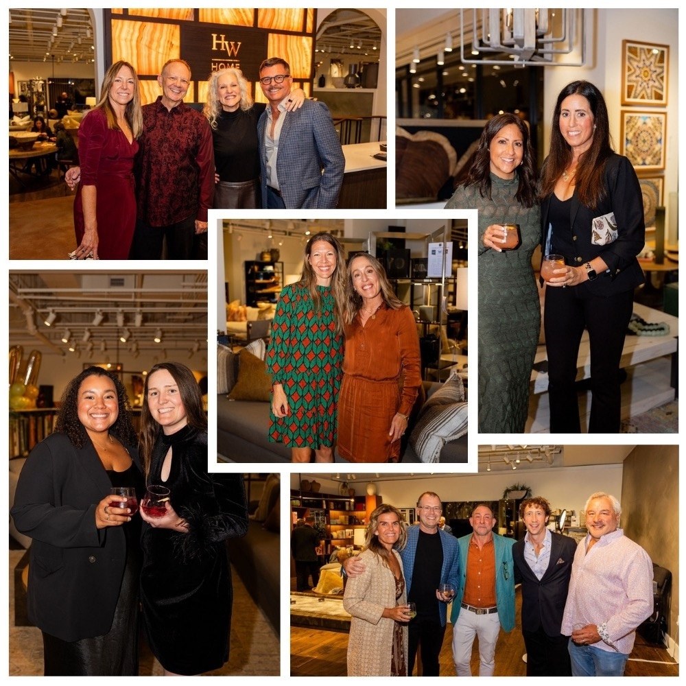 Opening night guest collage of friends, designers and HW Home community