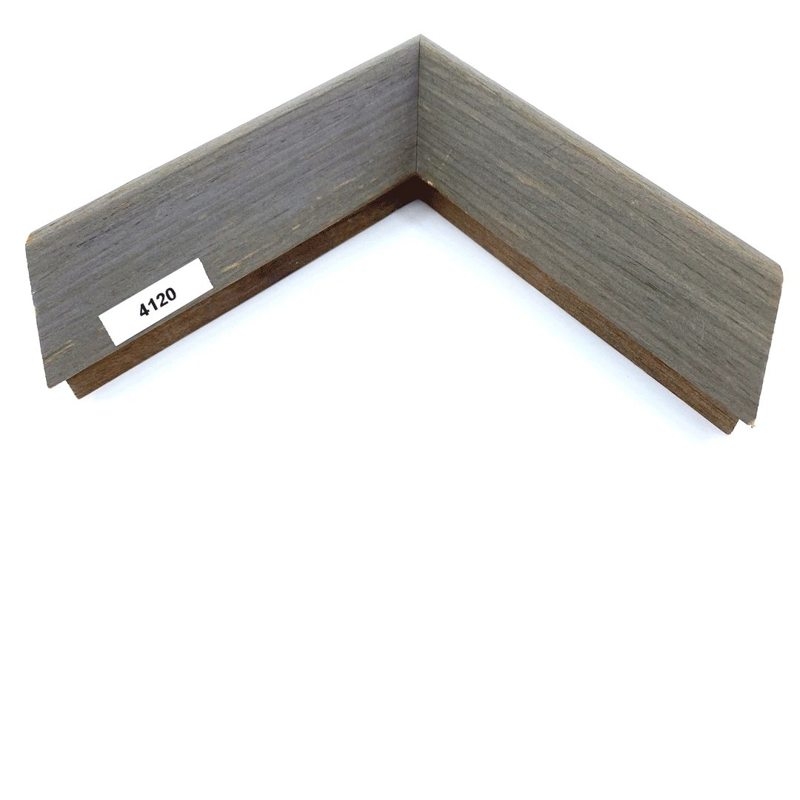 Gray wood frame corner sample, profile 4120